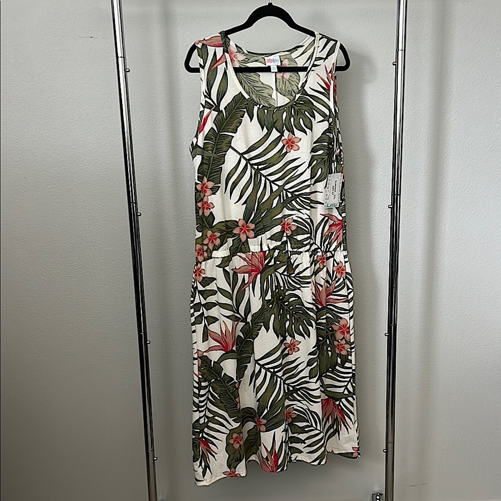 LuLaRoe Green and White Sundress